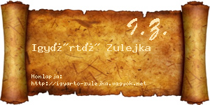 Igyártó Zulejka névjegykártya